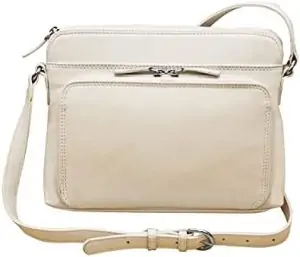 ili New York - Leather Shoulder Handbag w/Side Organizer - Soft, Smooth Leather Handbag w/RFID Blocking Lining